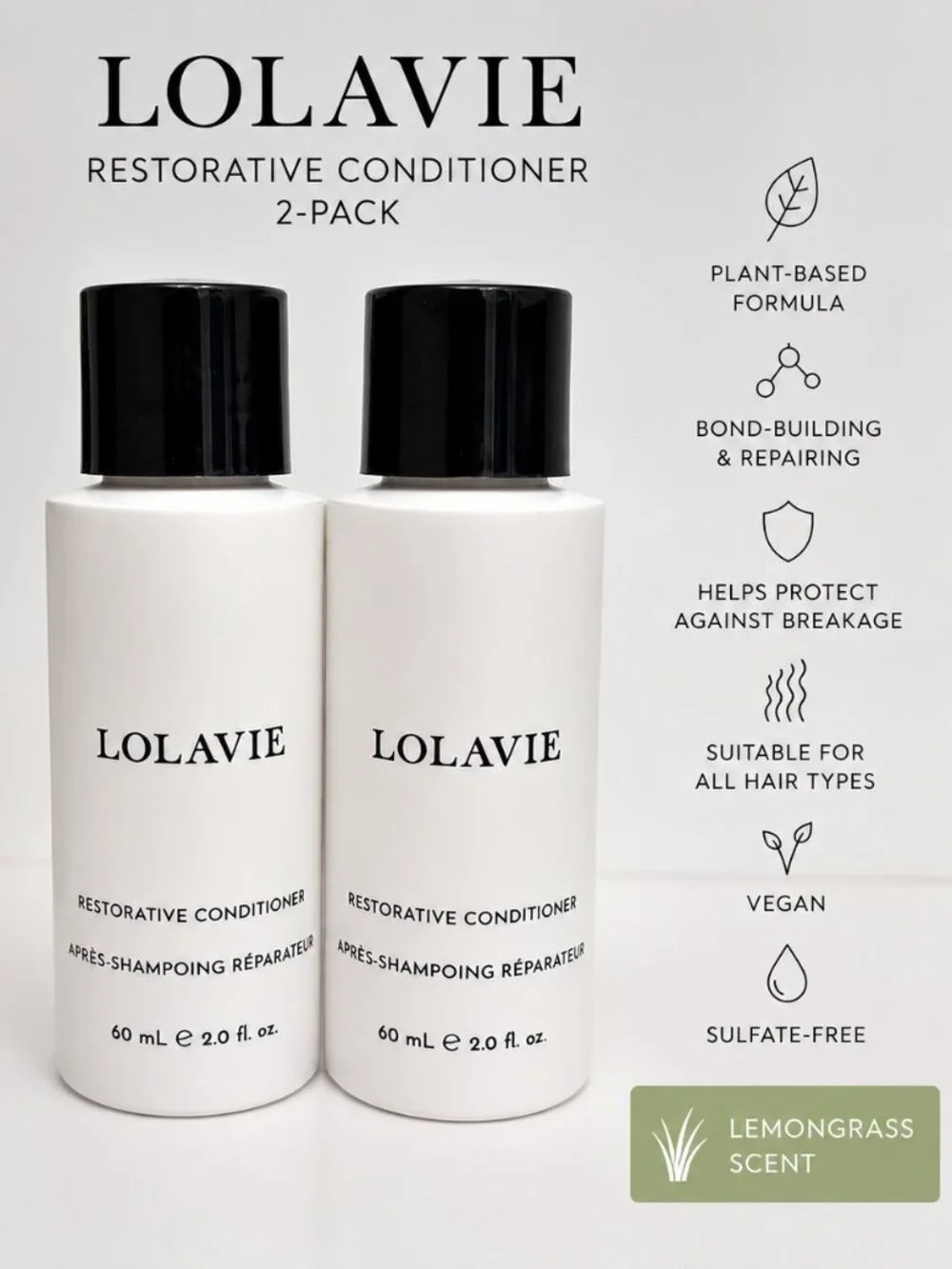2-Pack LolaVie Restorative Conditioner 2 oz Travel Size